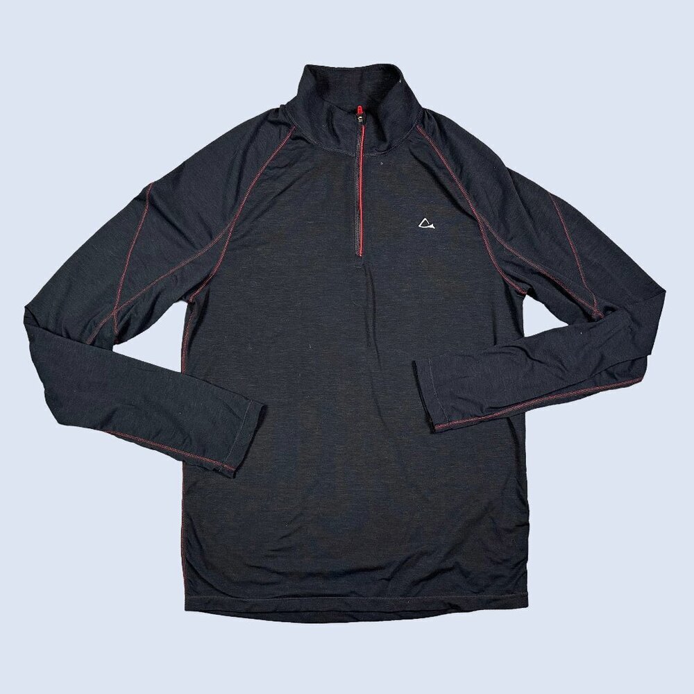 Paradox Merino Wool Blend Men's Black 1/4 Zip Baselayer Size Small - Skiing